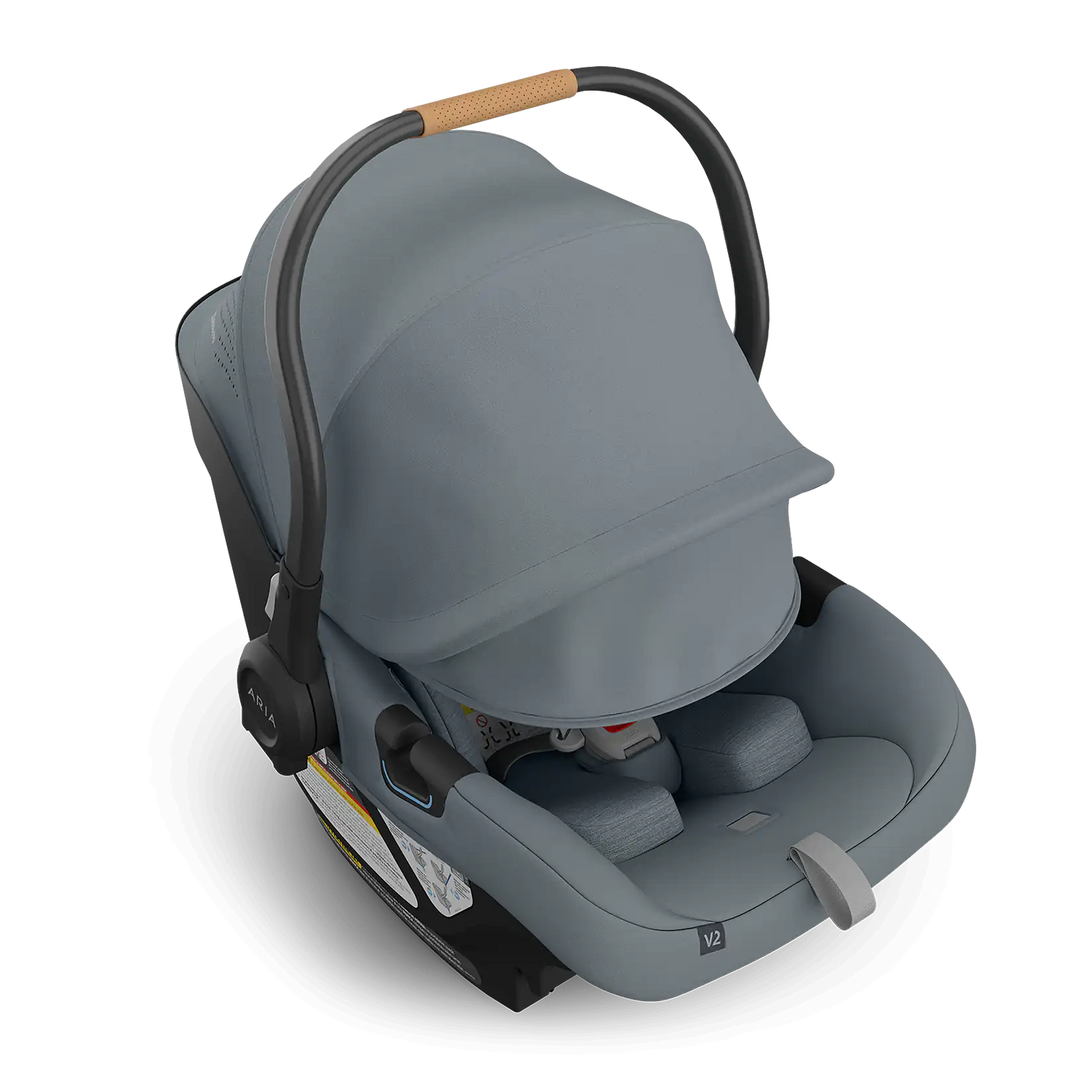 UPPAbaby Aria V2 Infant Car Seat - Callum/Dillan( Stone Blue | Sand Leather)  Canopy Extended