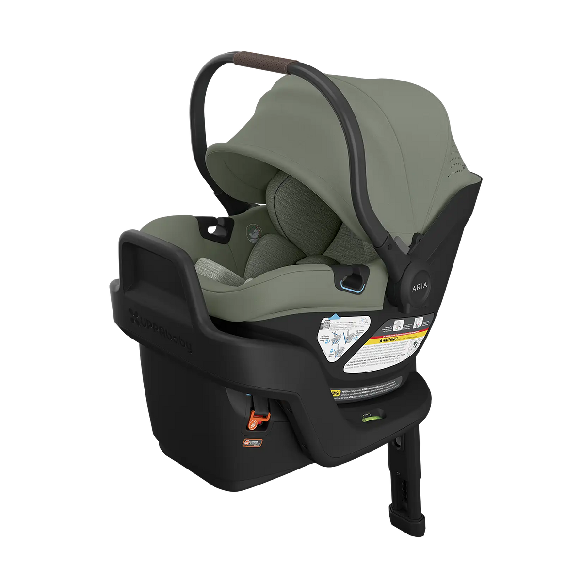 UPPAbaby Aria V2 Infant Car Seat - Evelyn (Meadow Green | Chestnut Leather)