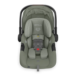 UPPAbaby Aria V2 Infant Car Seat - Evelyn (Meadow Green | Chestnut Leather) Canopy Retracted