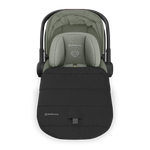 UPPAbaby Aria V2 Infant Car Seat - Evelyn (Meadow Green | Chestnut Leather) Included All-Weather FootCover