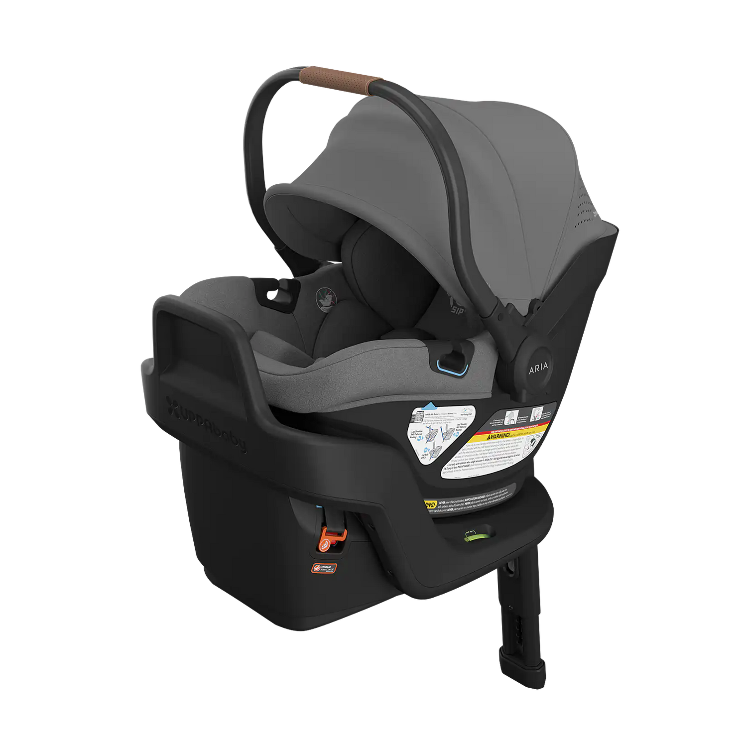 UPPAbaby Aria V2 Infant Car Seat - Greyson (Charcoal Melange | Saddle Leather)