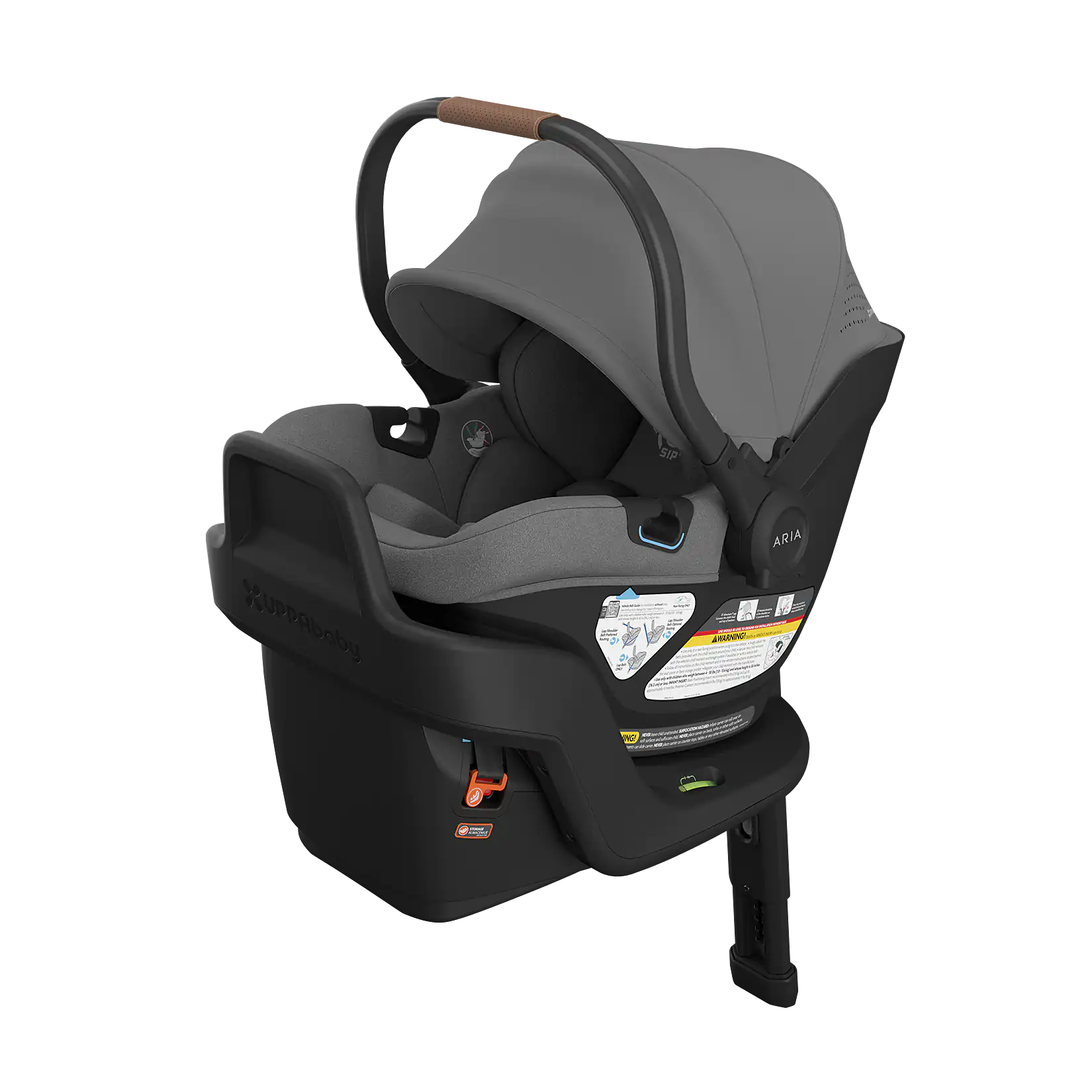UPPAbaby Aria V2 Infant Car Seat - Greyson (Charcoal Melange | Saddle Leather)