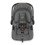 UPPAbaby Aria V2 Infant Car Seat - Greyson (Charcoal Melange | Saddle Leather) Retracted Canopy