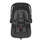 UPPAbaby Aria V2 Infant Car Seat - Jake (Charcoal | Black Leather) Retracted Canopy