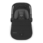 UPPAbaby Aria V2 Infant Car Seat - Jake (Charcoal | Black Leather) Included All-Weather FootCover