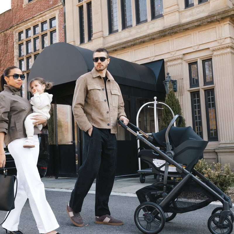UPPAbaby Aria V2 Infant Car Seat - James (Black | Black Leather) - Lifestyle 2
