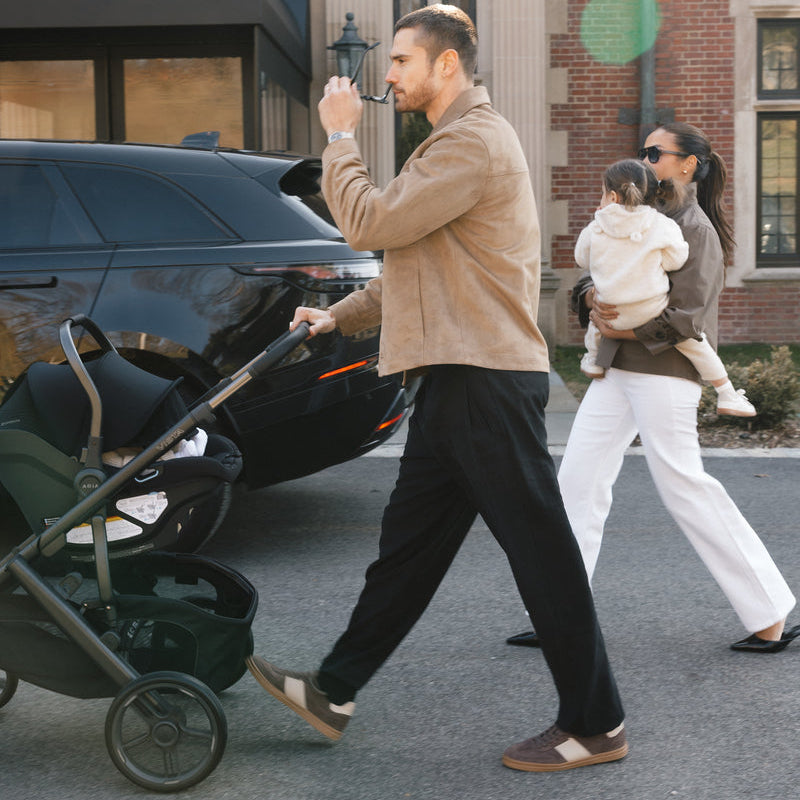 UPPAbaby Aria V2 Infant Car Seat - James (Black | Black Leather) - Lifestyle 3