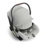 UPPAbaby Aria V2 Infant Car Seat - Savannah (Pearl Grey Melange | Chestnut Leather) Extended Canopy