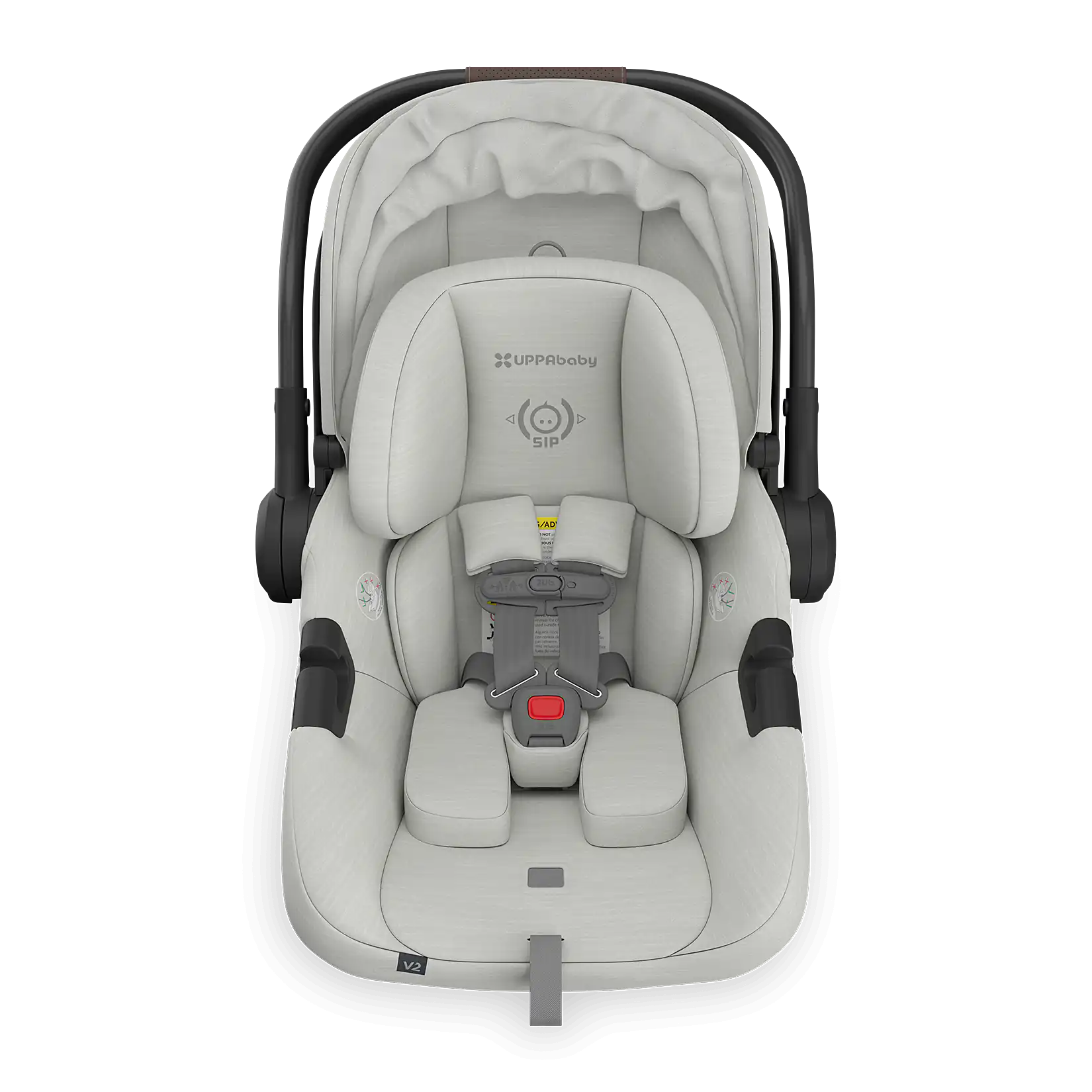 UPPAbaby Aria V2 Infant Car Seat - Savannah (Pearl Grey Melange | Chestnut Leather) Canopy Retracted