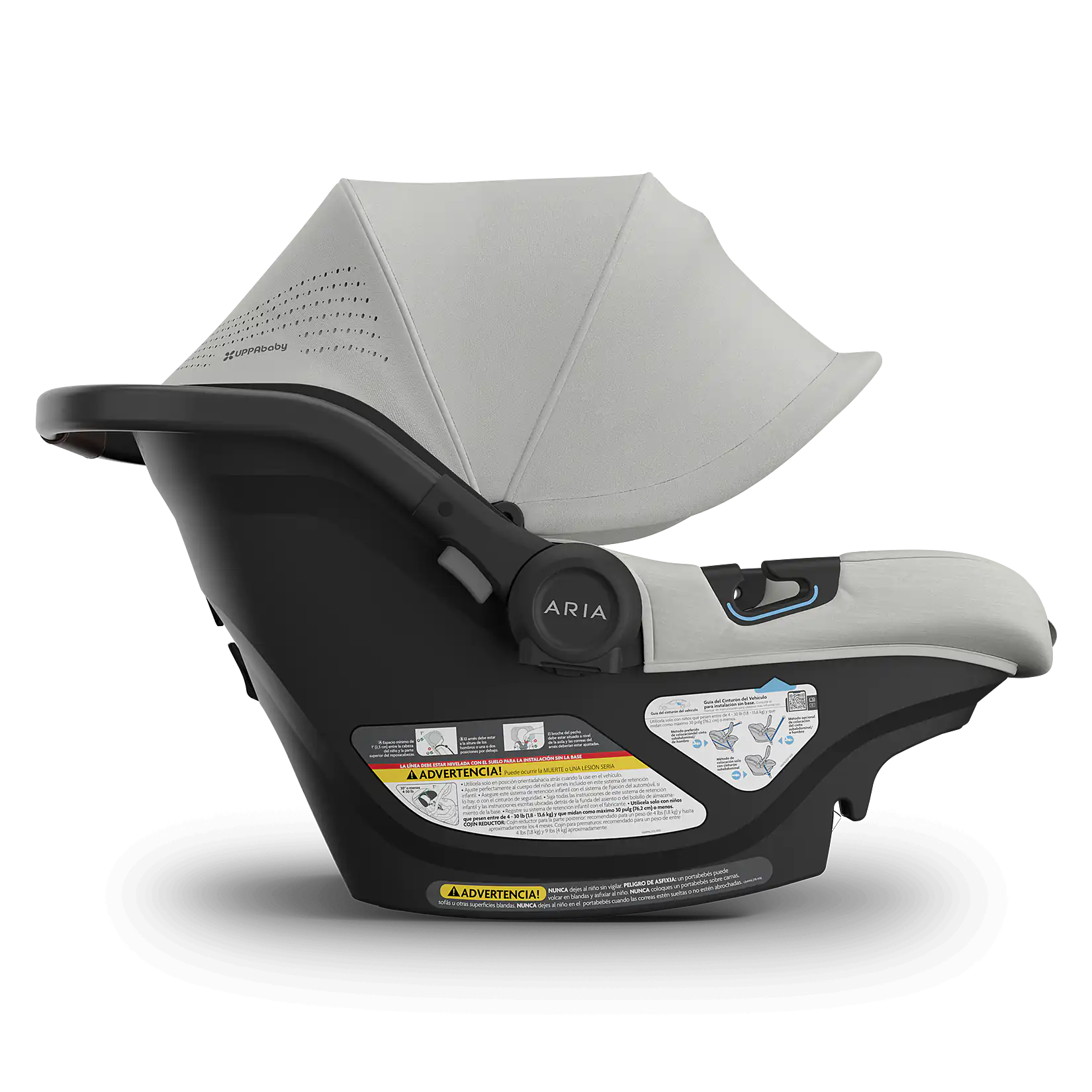 UPPAbaby Aria V2 Infant Car Seat - Savannah (Pearl Grey Melange | Chestnut Leather) Side View