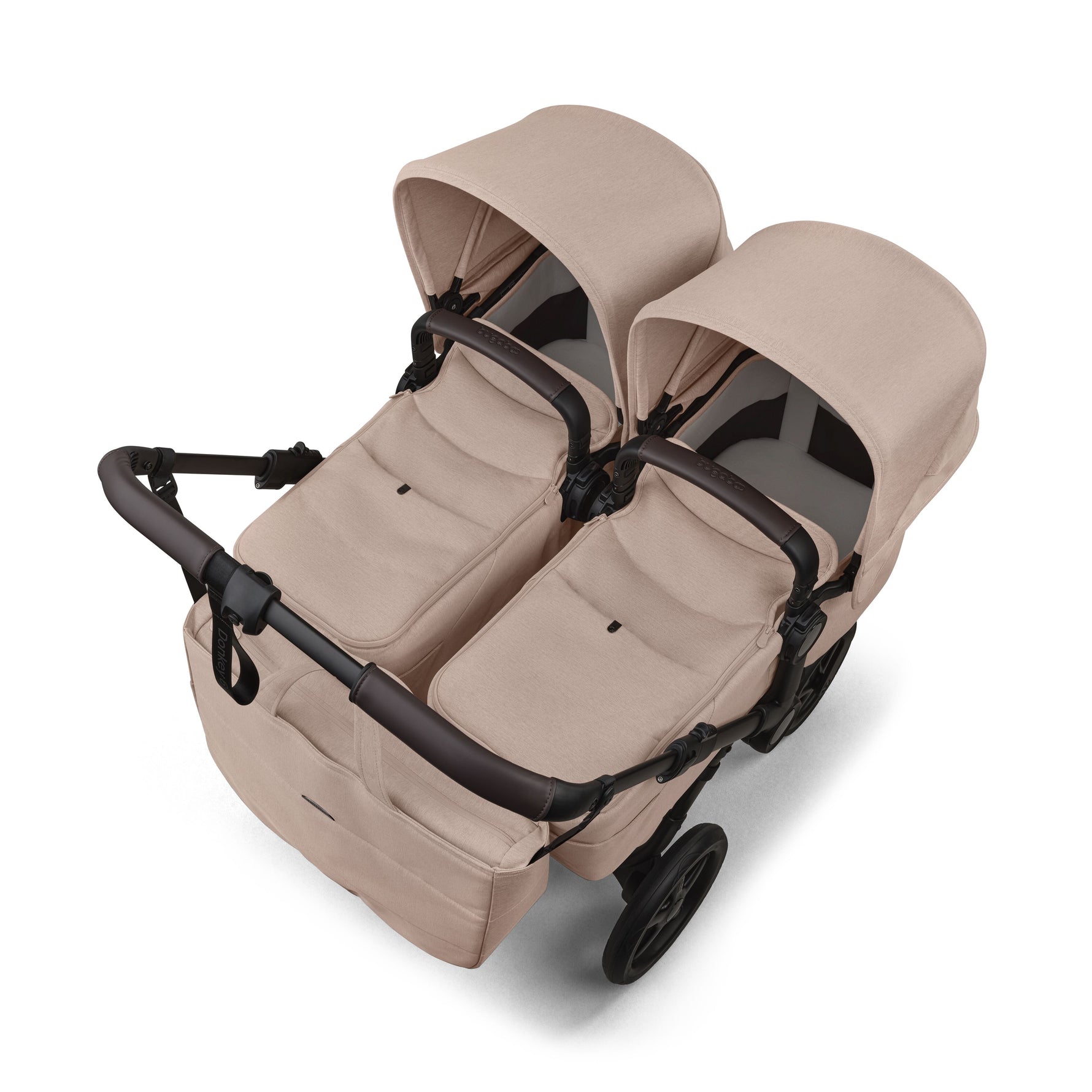Bugaboo Donkey 6 Mono Complete Stroller - Desert Taupe Melange Twin Mode with 2 Bassinets Top View