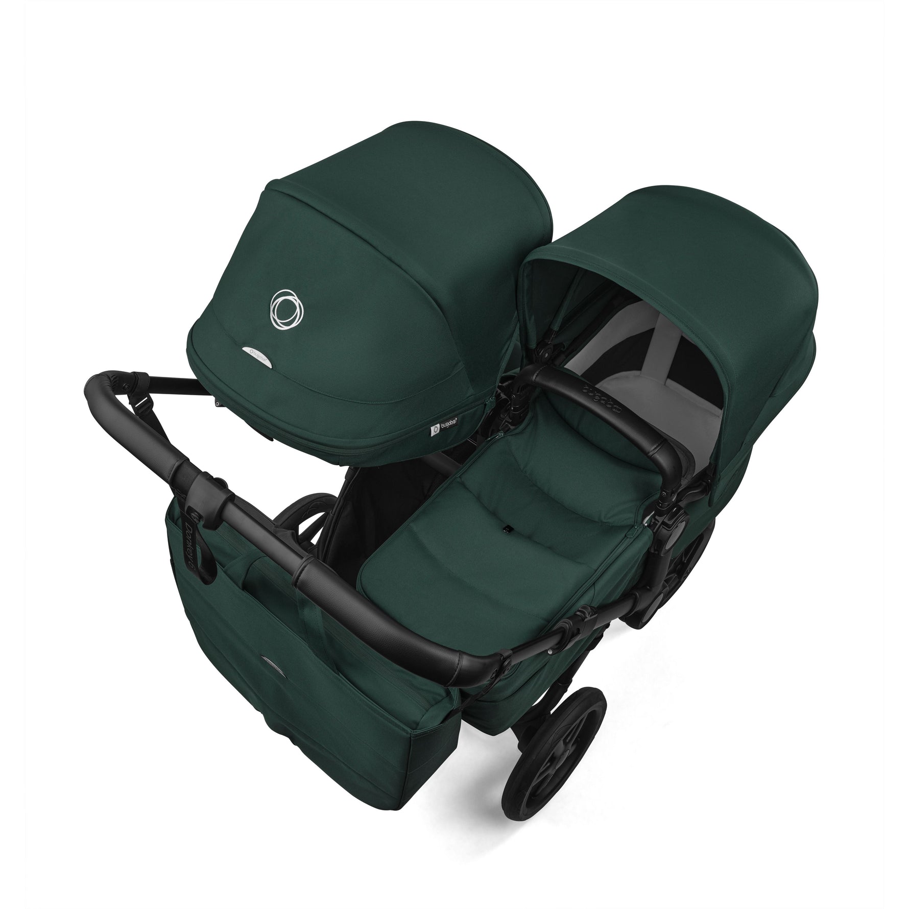 Bugaboo Donkey 6 Mono Complete Stroller - Fern Green Top View Multi-Age Kids Duo Mode
