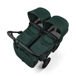Bugaboo Donkey 6 Mono Complete Stroller - Fern Green Side Angle View Twin Mode 2 Bassinets