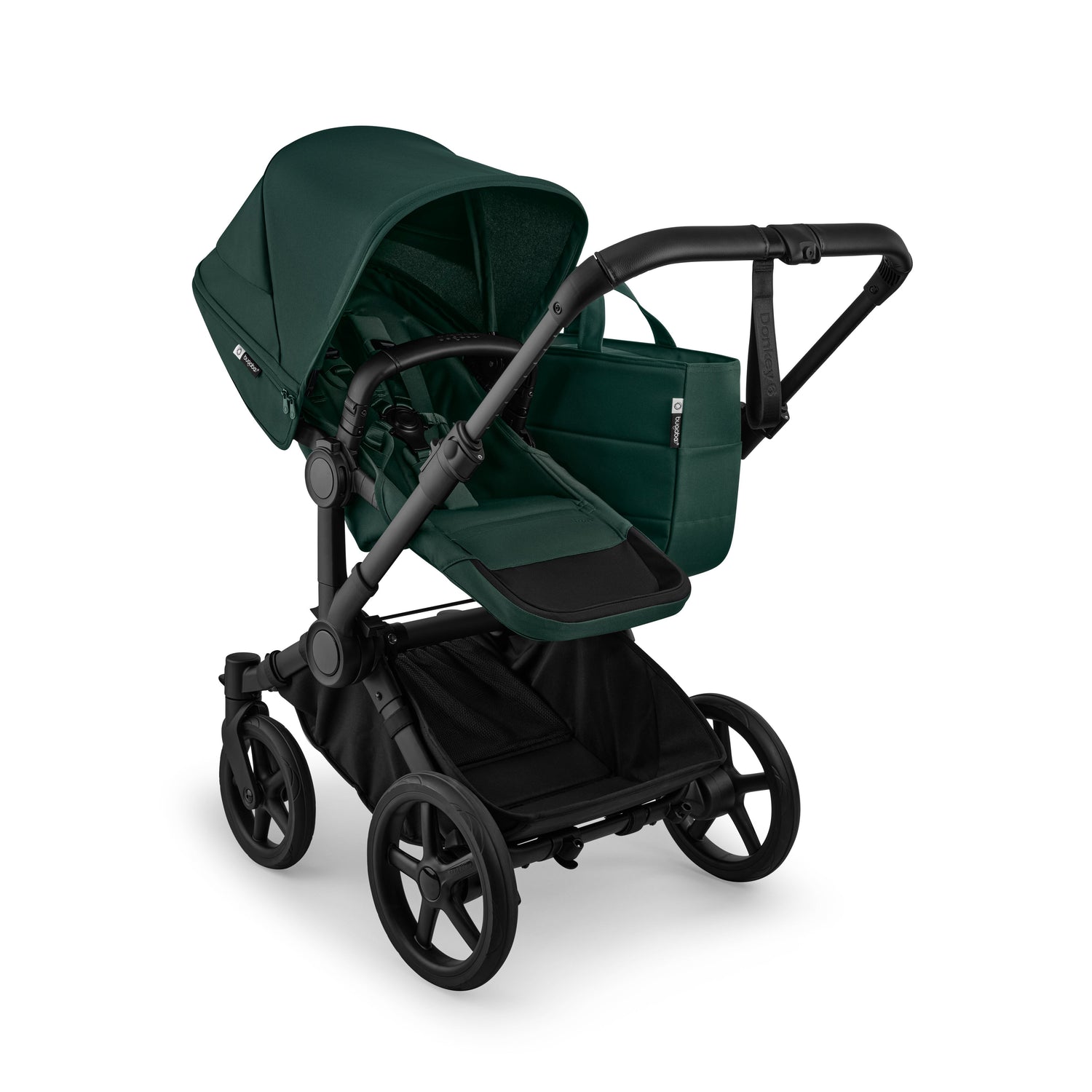 Bugaboo Donkey 6 Mono Complete Stroller - Fern Green Side Angle View Mono Mode