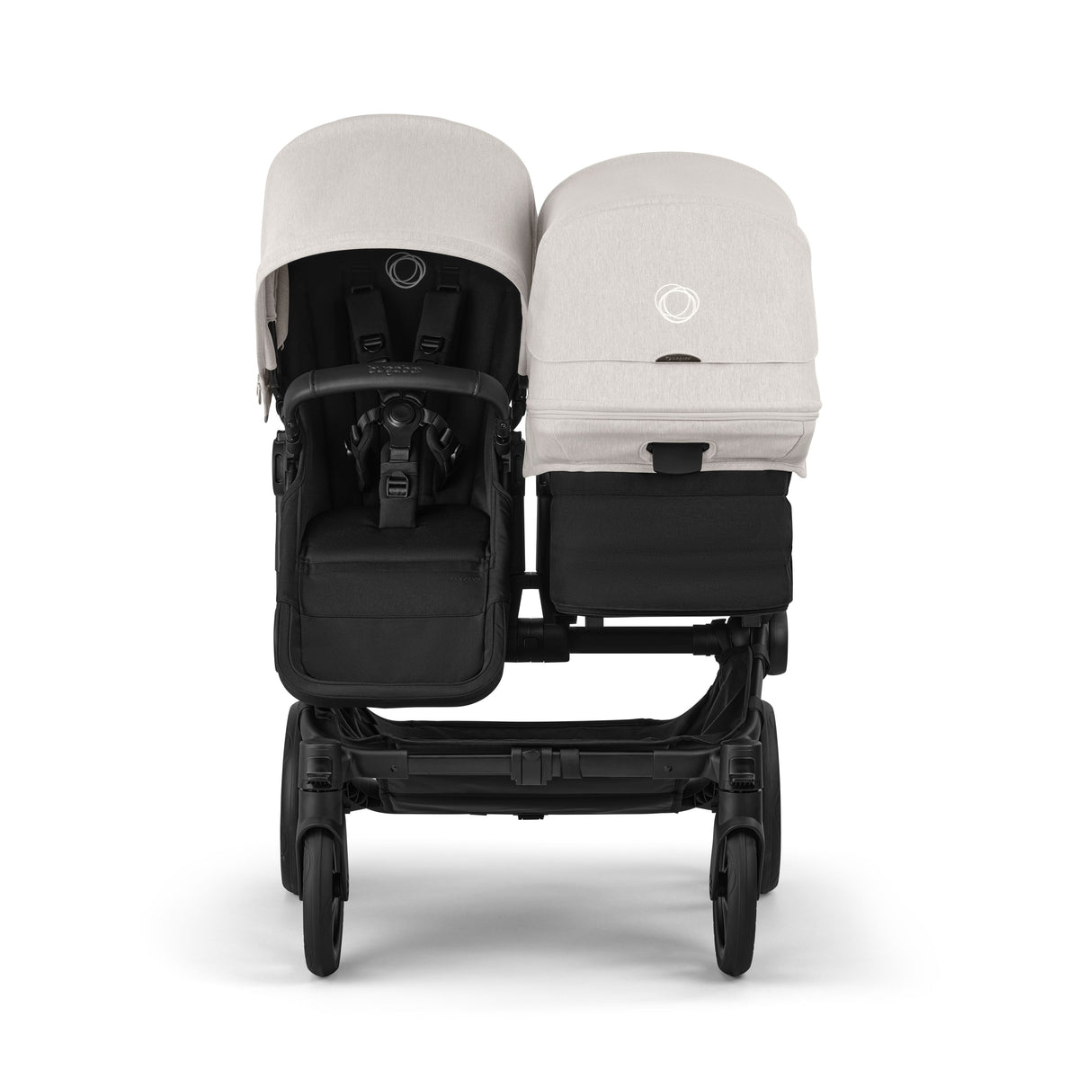 Bugaboo Donkey 6 Mono Complete Stroller - Misty White Front View Multi-Age Kids Duo Mode