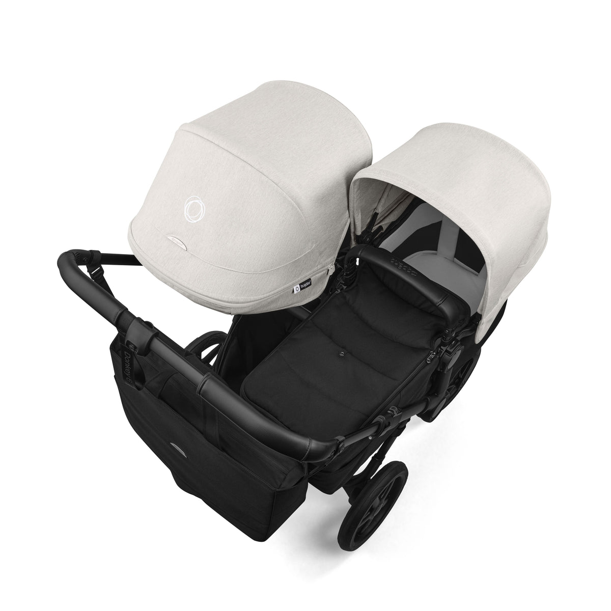 Bugaboo Donkey 6 Mono Complete Stroller - Misty White Top View Multi-Age Kids Duo Mode
