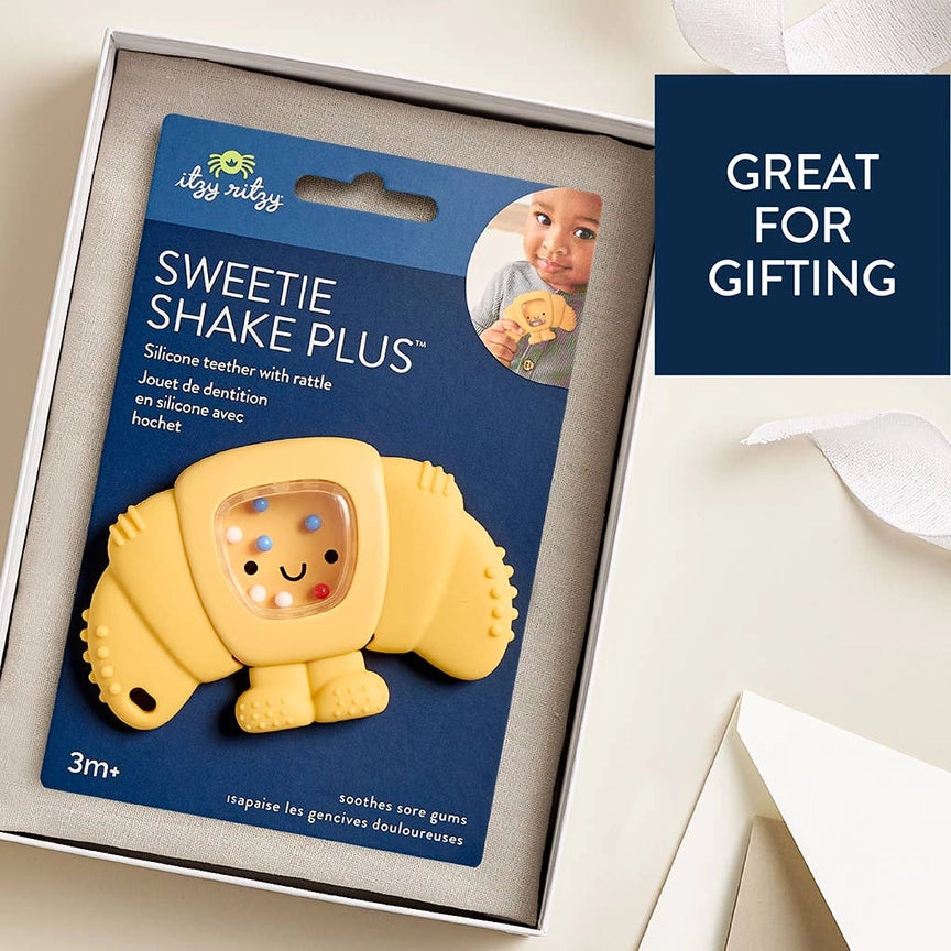 Itzy Ritzy Sweetie Shake Plus Rattle & Teether - Giftable Packaging