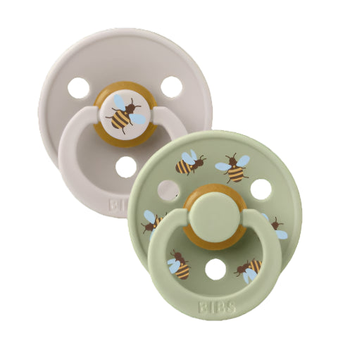 BIBS Pacifier Studio Collection 2 Pack - Mushroom & Sage Bumblebee