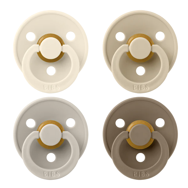 BIBS Pacifier Original 4 Pack - Ivory/Sand/Vanilla/Dark Oak