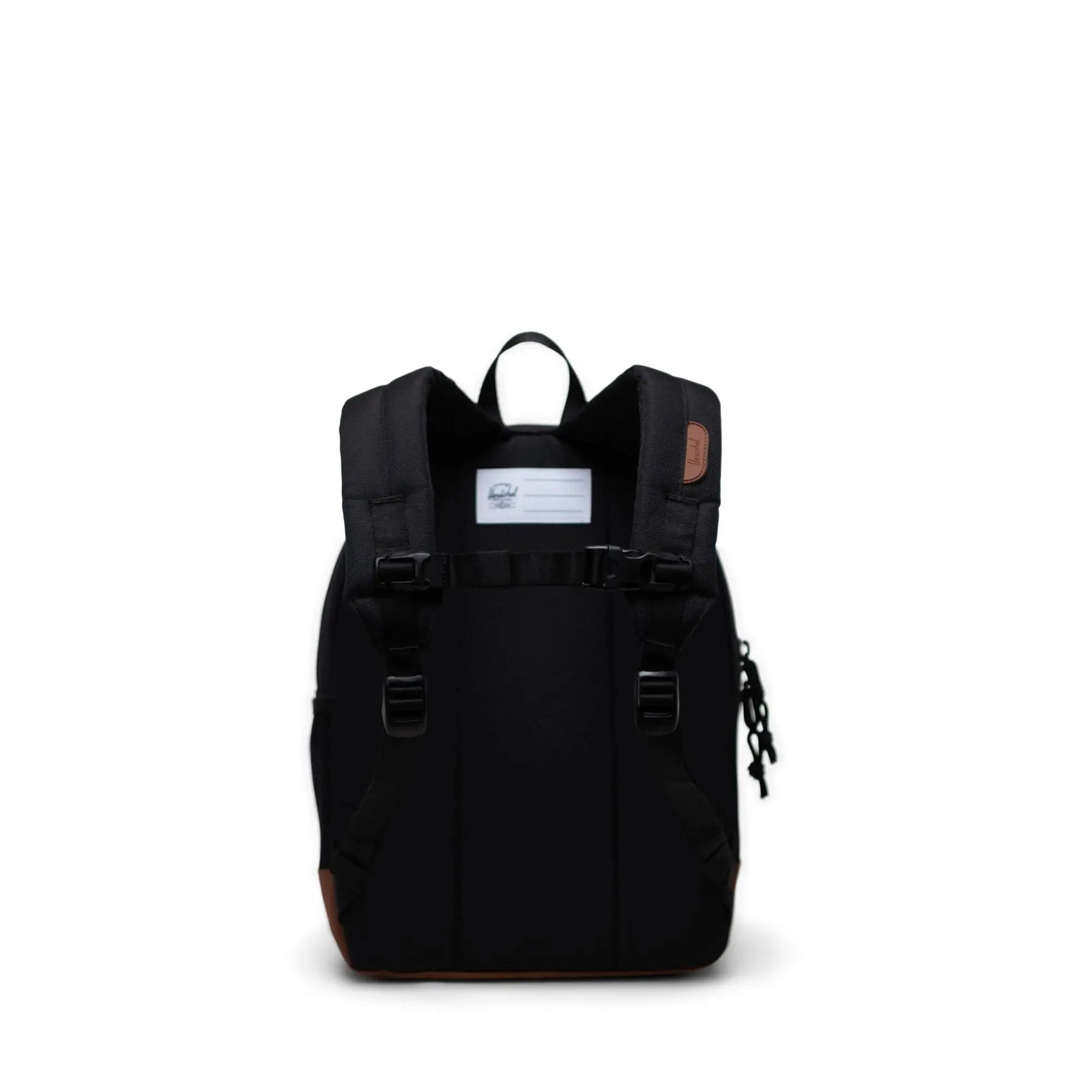 Herschel Heritage Kids Backpack Black/Saddle Brown - Back View