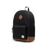 Herschel Heritage Youth Backpack - Black/Saddle Brown Angle View