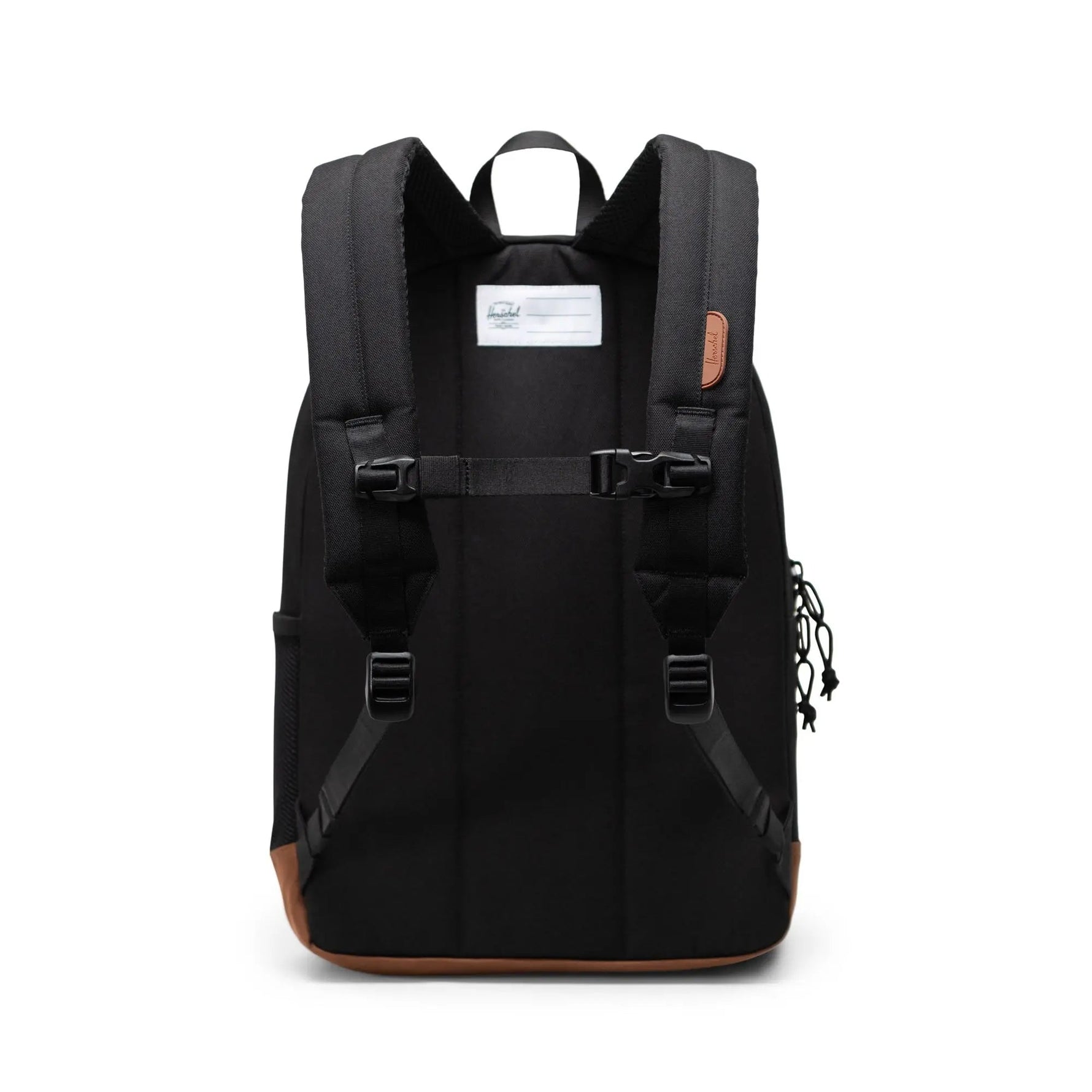 Herschel Heritage Youth Backpack - Black/Saddle Brown Back View