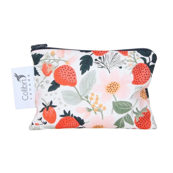 Strawberry Patch - Colibri Canada Reusable Snack Bag - Small