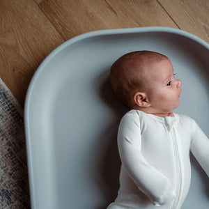 Townsend Avenue Contoured Foam Changing Pad - Dove Grey Lifestyle 2