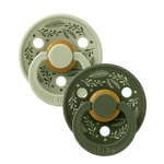 BIBS Pacifier Special Edition 2 Pack - Sage & Hunter Green Leaf