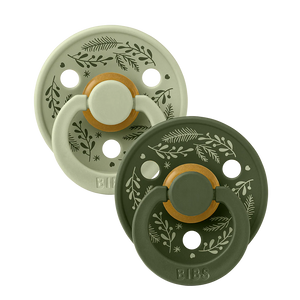 BIBS Pacifier Special Edition 2 Pack - Sage & Hunter Green Leaf