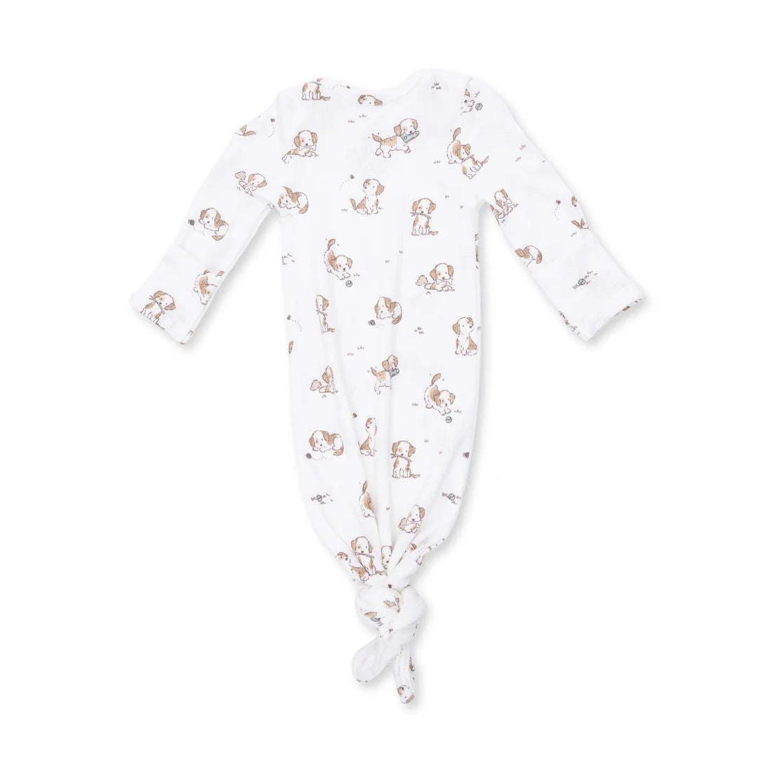 Angel Dear Knotted Gown & Beanie Hat Set - Explorer Puppy - Back View Gown