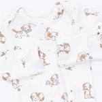 Angel Dear Knotted Gown & Beanie Hat Set - Explorer Puppy - Print Detail
