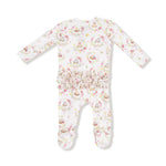 Angel Dear Zipper Ruffle Back Footie - Floral Owl Families - Back View