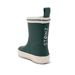 Stonz Toddler & Kid Waterproof Retro Rain Boots - Rainforest Back Angle View