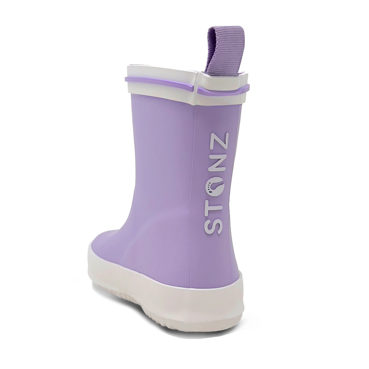 Stonz Toddler & Kid Waterproof Retro Rain Boots - Lilac Back Angle View