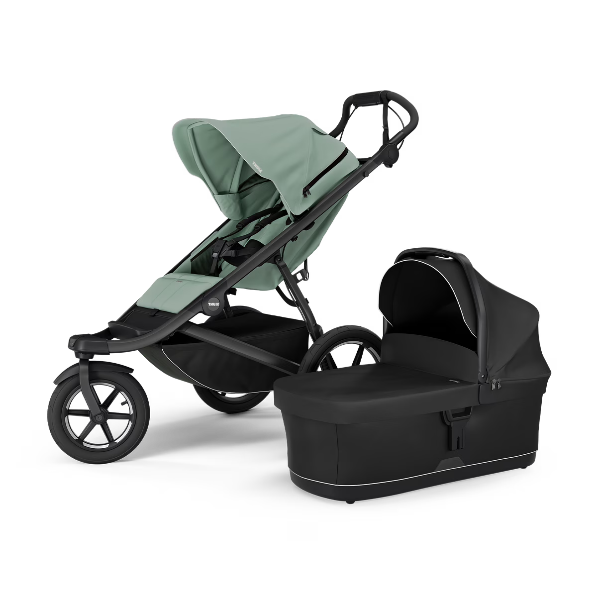 Mist Green/Black Bassinet - Thule Urban Glide 3 Stroller 2-in-1 Bundle