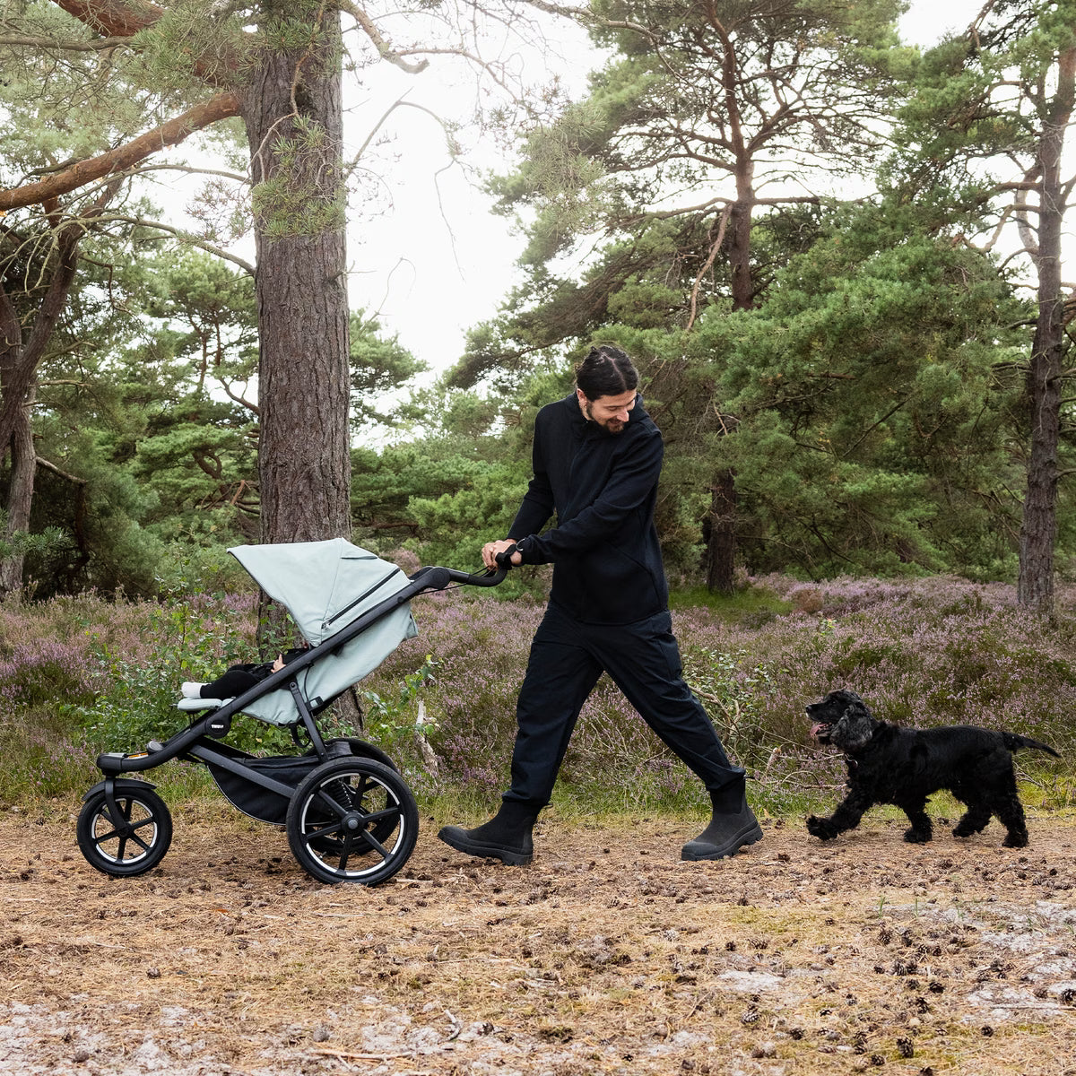 Thule Urban Glide 3 Single All-Terrain Stroller - Mist Green Lifestyle 1