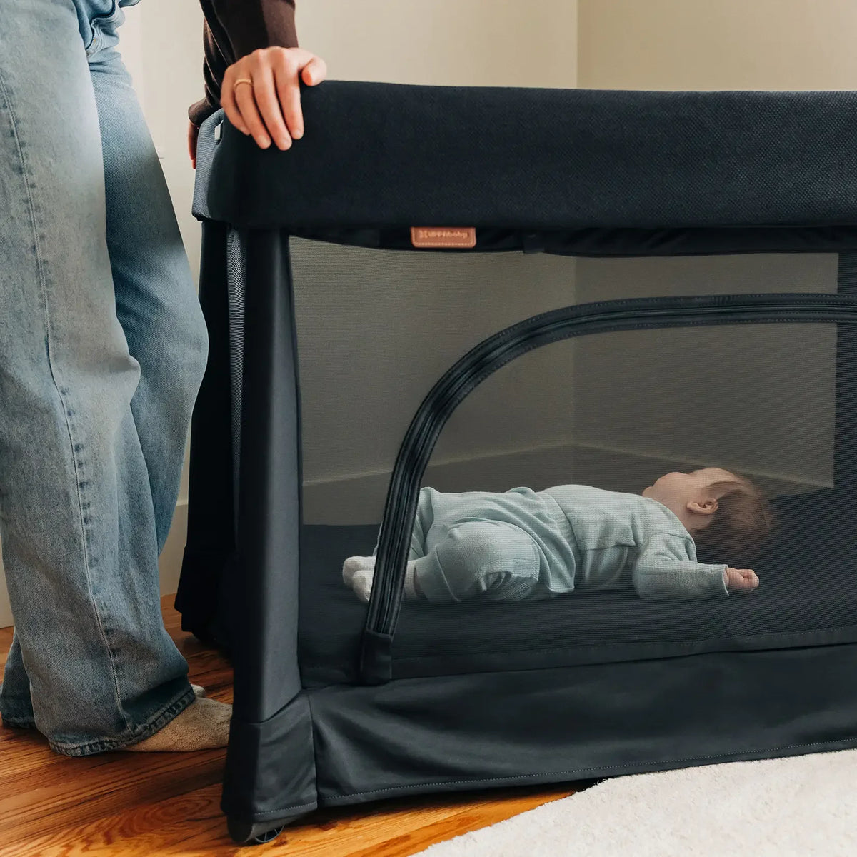 UPPAbaby Remi V2 Playard - Mason (Black Soft Knit) Lifestyle 1