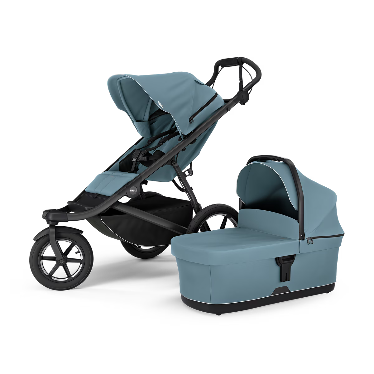 Mid Blue/Black Bassinet - Thule Urban Glide 3 Stroller 2-in-1 Bundle