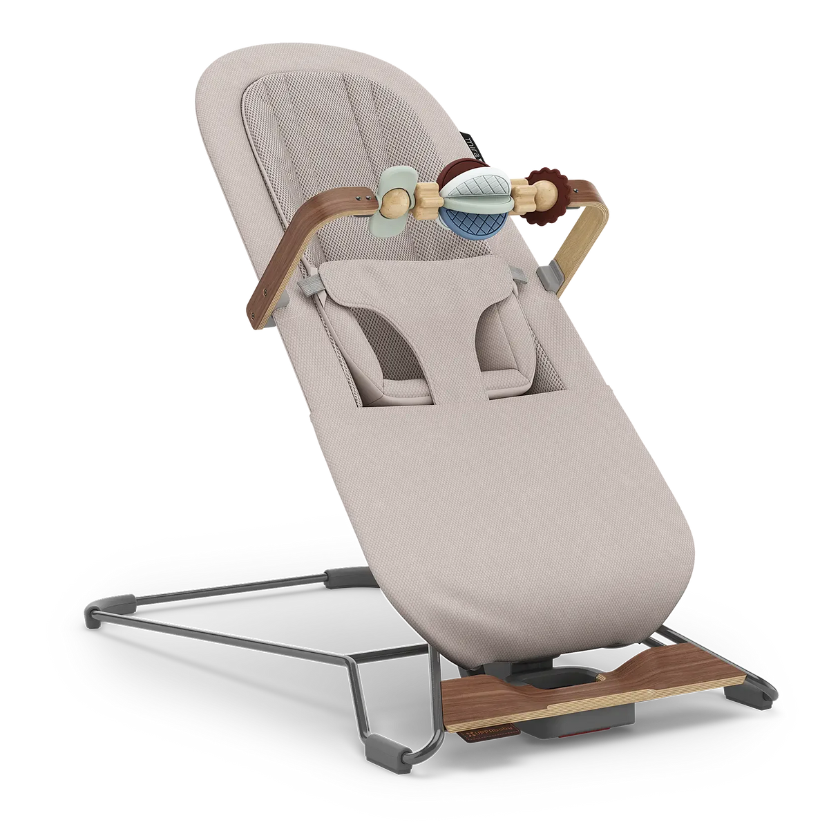 Townsend (Beige Soft Knit | Grey Frame | Walnut Wood) - UPPAbaby Mira V2 3-in-1 Bouncer