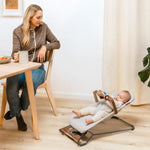 Townsend (Beige Soft Knit | Grey Frame | Walnut Wood) - UPPAbaby Mira V2 3-in-1 Bouncer Lifestyle 2