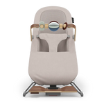 Townsend (Beige Soft Knit | Grey Frame | Walnut Wood) - UPPAbaby Mira V2 3-in-1 Bouncer Front View