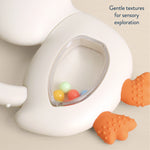Itzy Ritzy Bitzy Shake™ Silicone Teether with Rattle - Goose Gentle Textures for Sensory Exploration