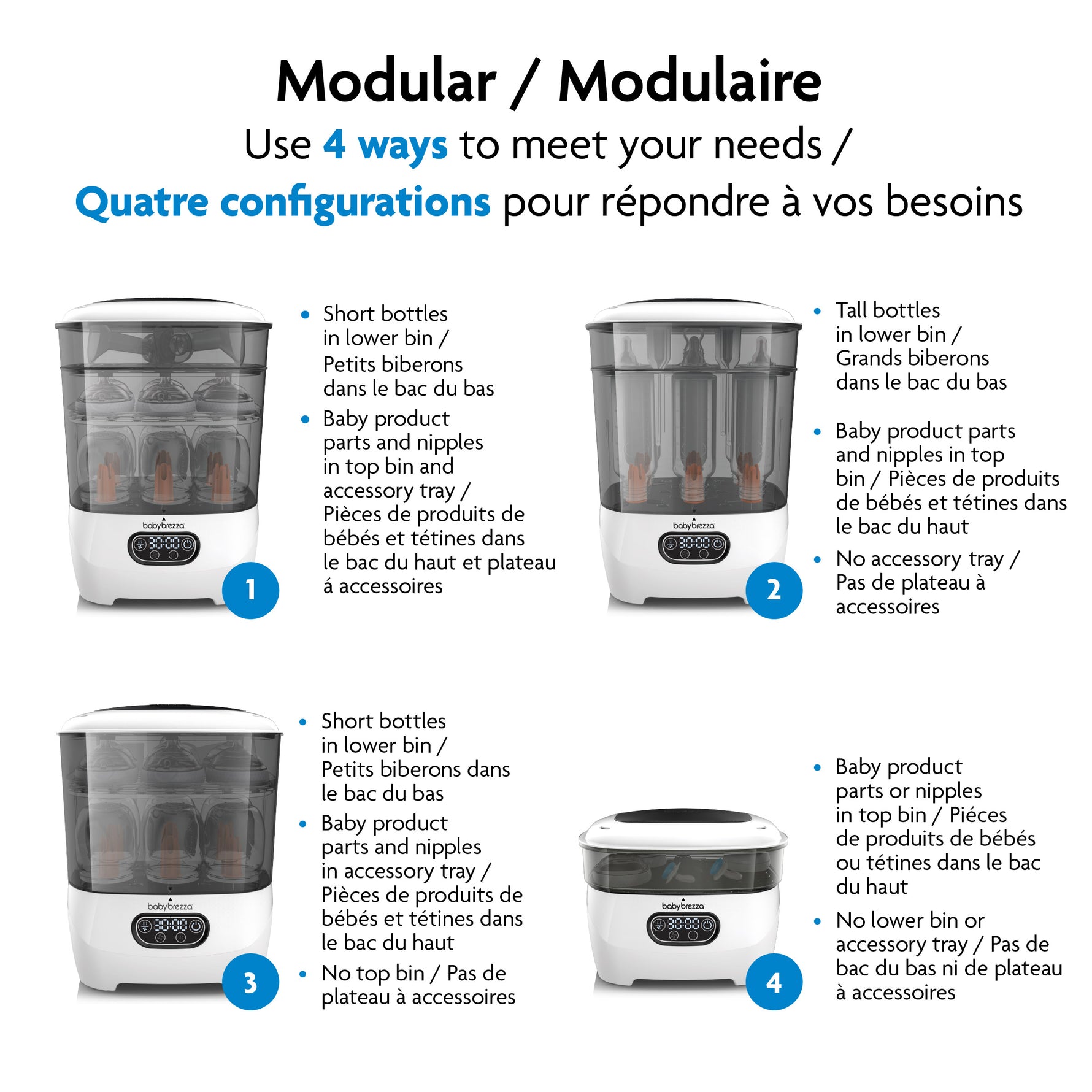 Baby Brezza One Step Sterilizer Dryer Advanced Electric Steam Sterilizer with HEPA Filter - 4 Modes to Meet your Needs