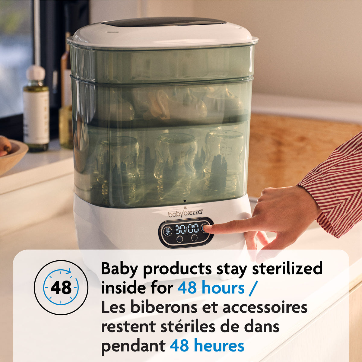 Baby Brezza One Step Sterilizer Dryer Advanced Electric Steam Sterilizer with HEPA Filter - Stay Sterilized Inside for 48 Hrs
