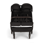 Caviar Nuna TRVL DUBL Stroller -  Forward View with Both Canopies Down