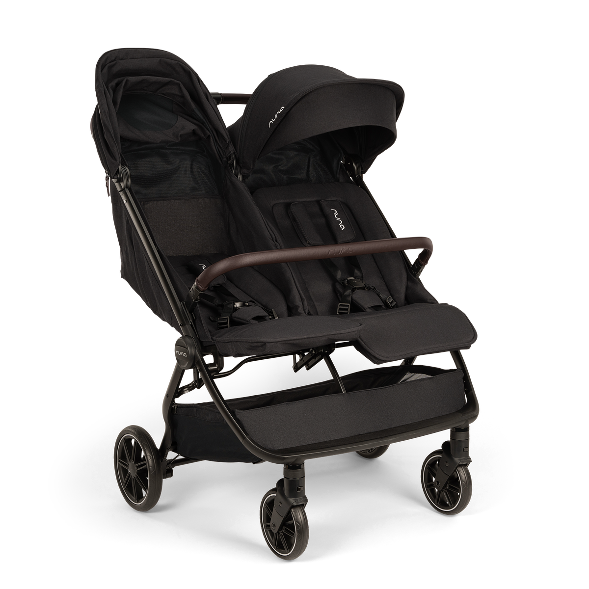 Caviar Nuna TRVL DUBL Stroller -  View  of Different Seat Positions