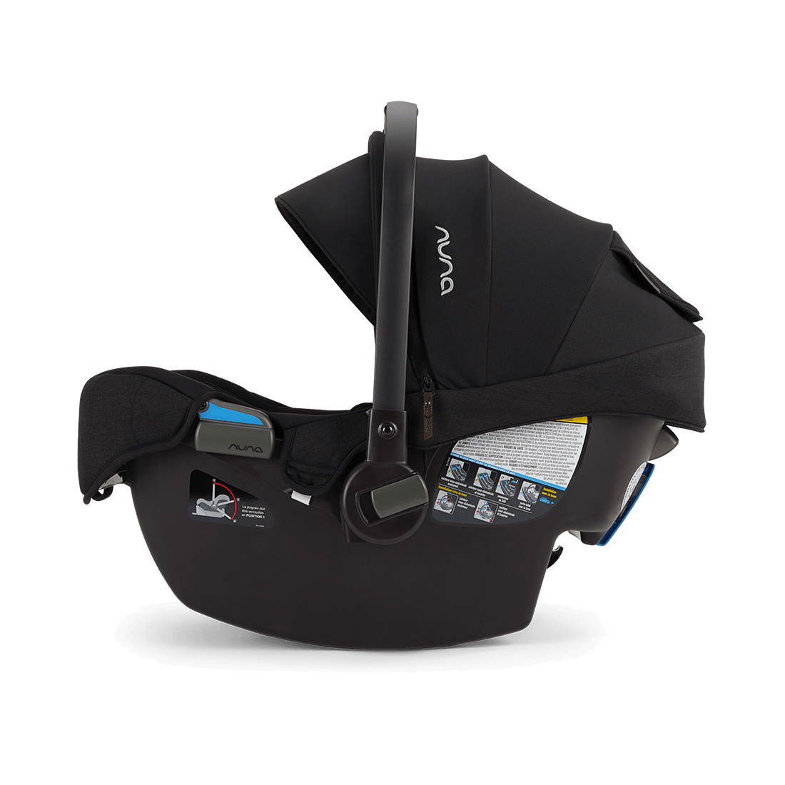 Caviar Nuna PIPA Infant Car Seat - Side profile of PIPA off base