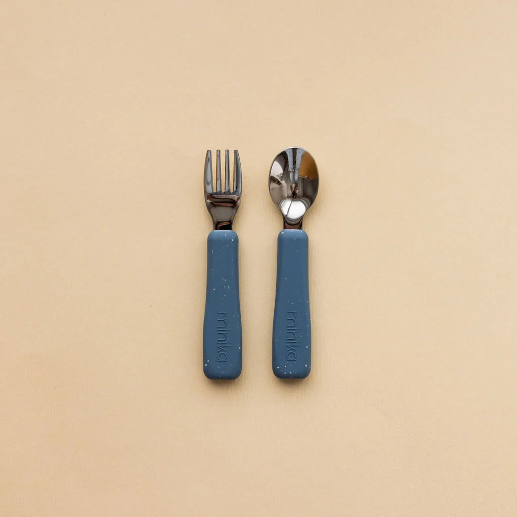Indigo - Minika Toddler Fork & Spoon Cutlery Set