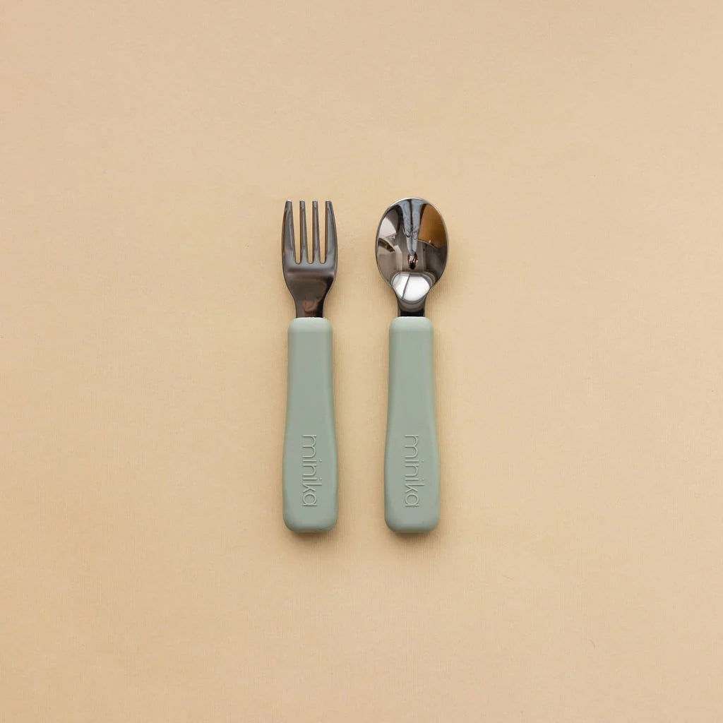 Sage - Minika Toddler Fork & Spoon Cutlery Set